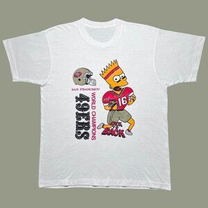 1990s San Francisco 49ers Bart Simpson Cartoon NFL Retro Fan T-Shirt 05